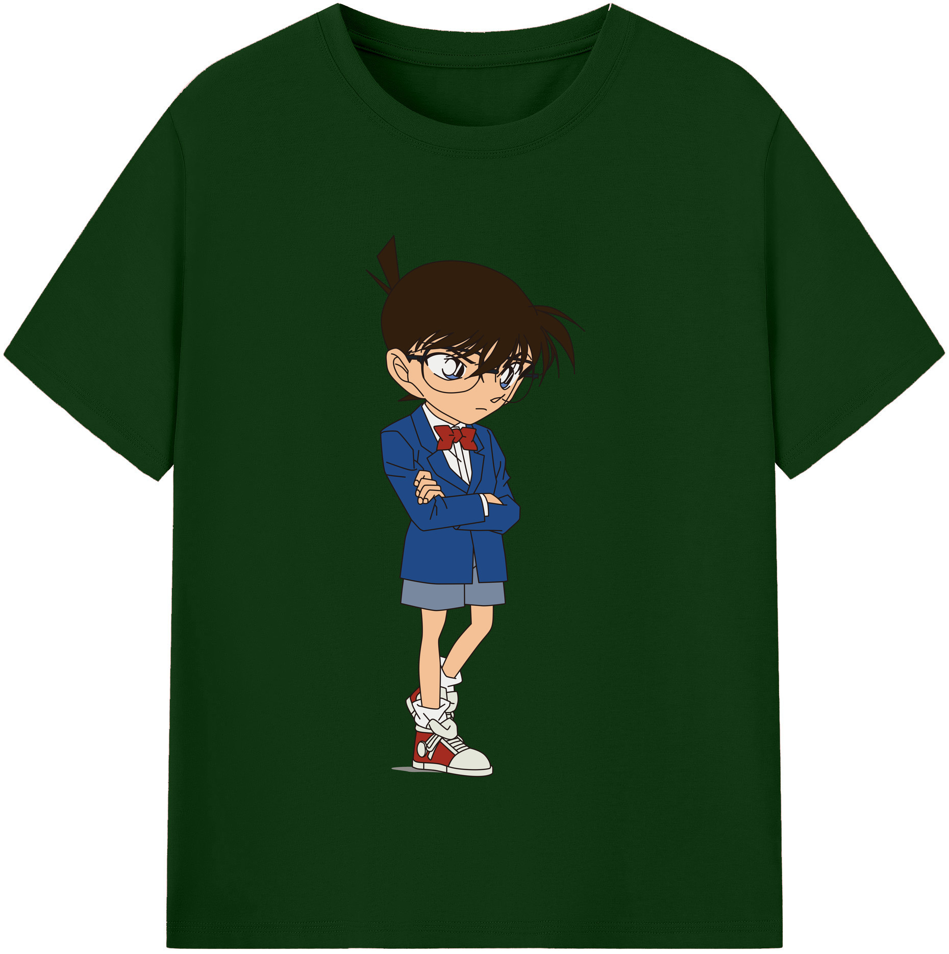 （画像用） 名探偵コナン 江戸川 コナン Detective Conan Conan Edogawa 綿100％半袖Tシャツ（フロントプリント）